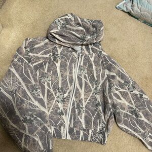 Camouflage Zip-Up Hoodie CROPPED